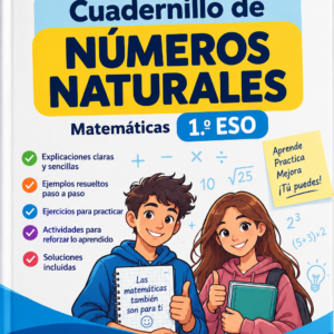 Portada del cuadernillo de números naturales de matemáticas 1.º ESO de Matenexo